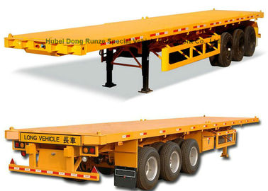 중국 반 40ft 세 배 차축 평상형 트레일러 콘테이너 운반대 트럭 트레일러 45 톤 60 톤 협력 업체