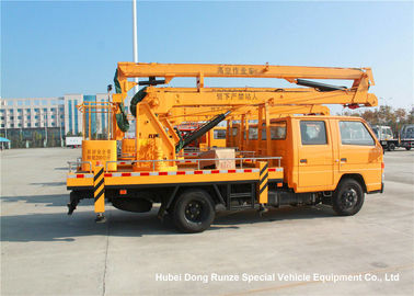 중국 JMC 14-16m 4x2 두 배 오두막 높은 가동 일을 위한 공중 플랫폼 트럭 협력 업체