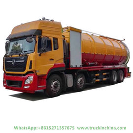 중국 30ton 진공 하수구 하수 오물 청소 트럭 (하수구 정화조 고압에 의하여 결합되는 물 분출 WhatsApp: +8615271357675 협력 업체