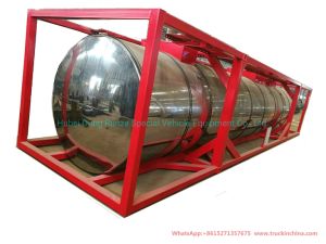 40FT 유황 ISO 탱크 컨테이너 (액체 용융 유황 수송 저장을위한 절연 클래딩 스테인레스 스틸 316L 탱크)